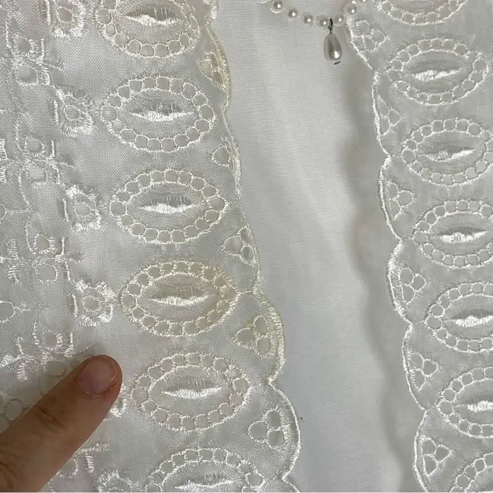 Little Girls Vintage Dress lace, beads, Dolly Size 7